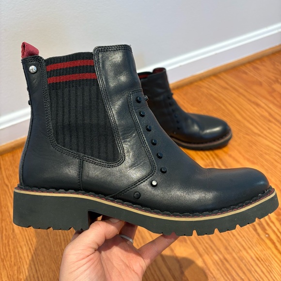 Pikolinos Vicar Black Leather Studded Ankle Boots Chelsea Biker Size 39 8.5 - 9 - Picture 2 of 12